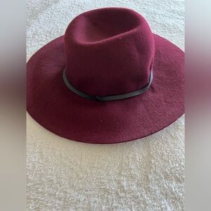 Felt Fedora Hat - Burgundy soft brim